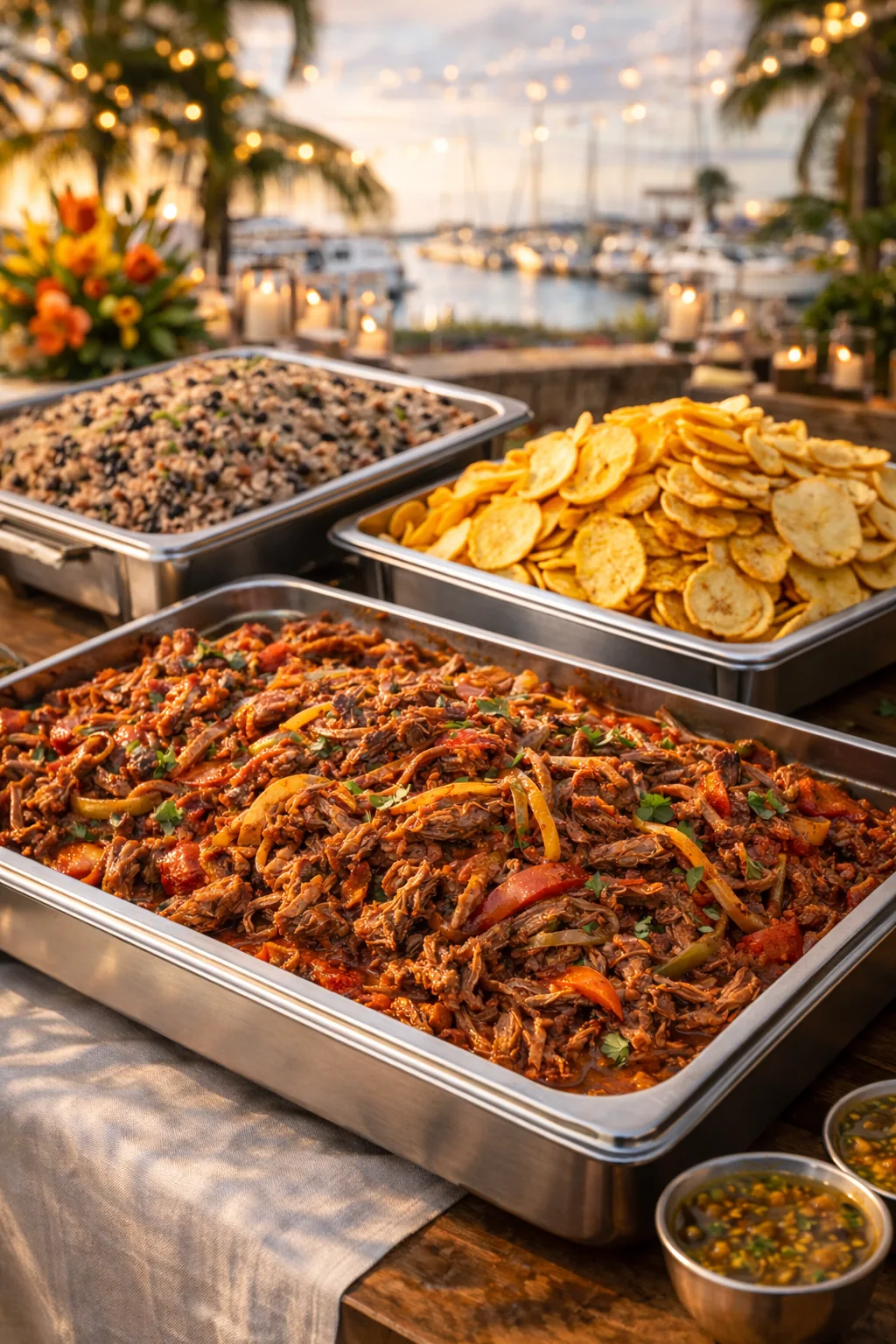 Ropa vieja tray for family style meal